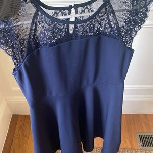 Blush by US Angels navy lace dress